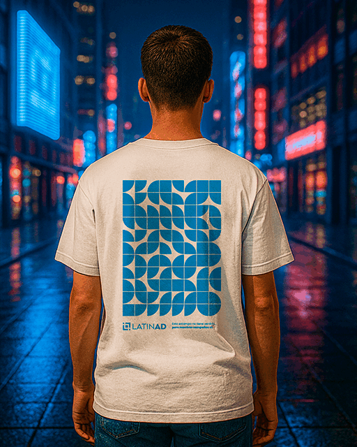 Remera LatinAd Geometric Blanca